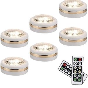 Set of 12 LED remote control puck lights